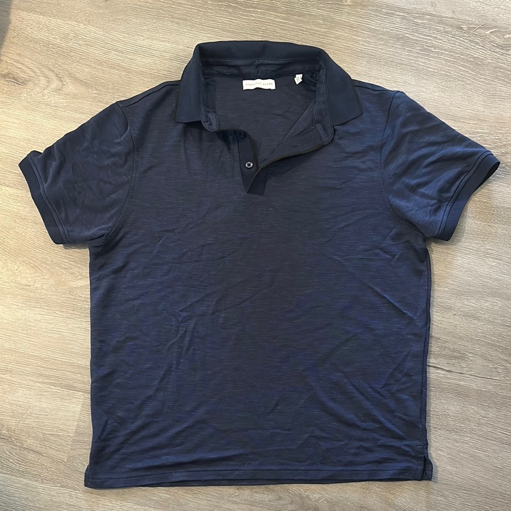 Geoffrey Beene Blue Polo Shirt Soft Cotton Blend